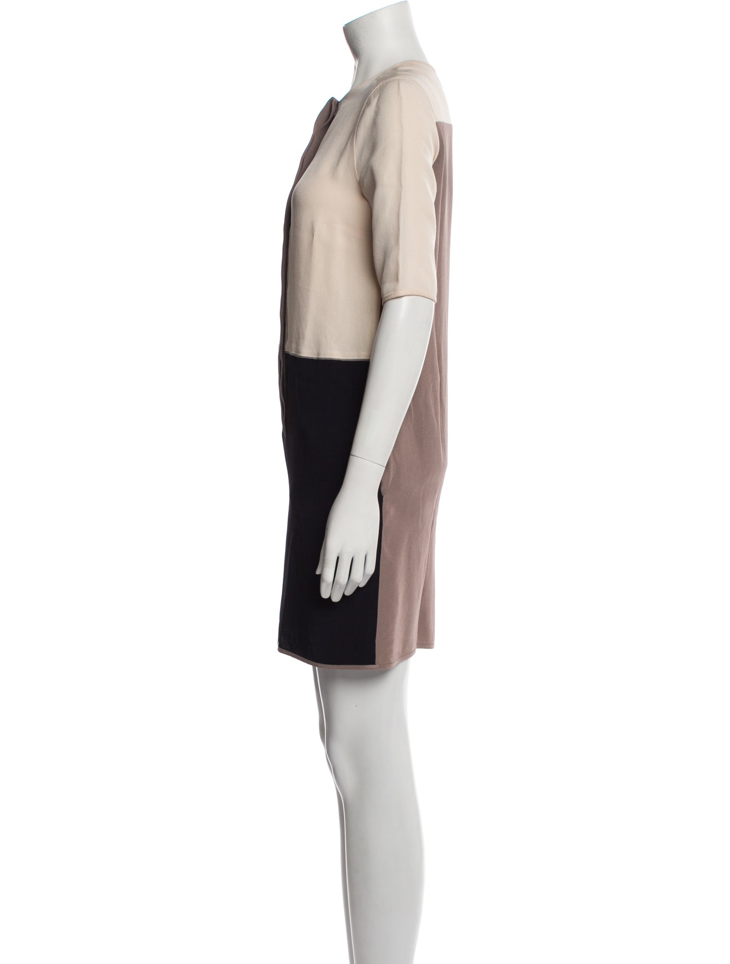 Victoria Victoria Beckham Colorblock Pattern Mini Dress