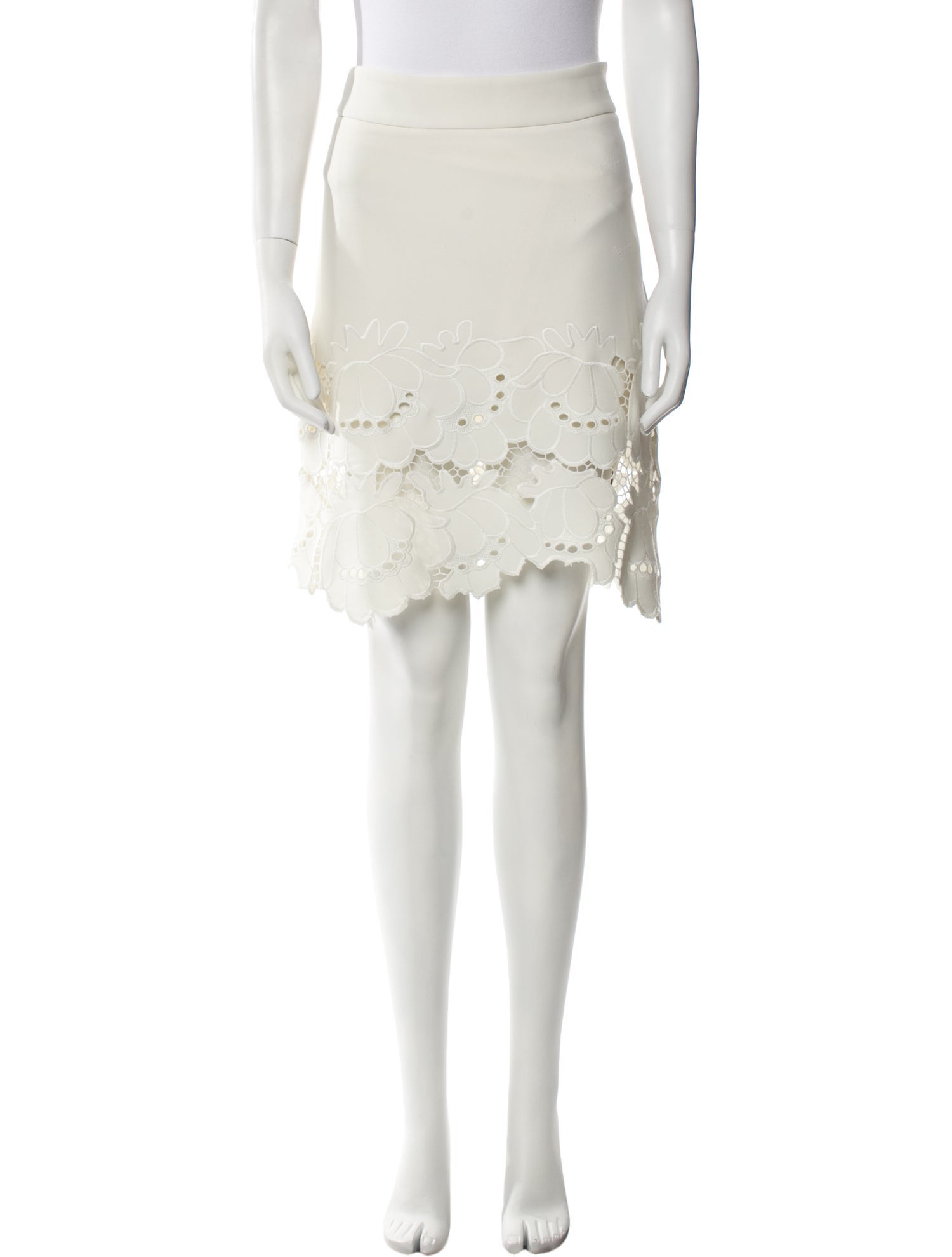 Victoria Victoria Beckham Embroidered Accent Knee-Length Skirt