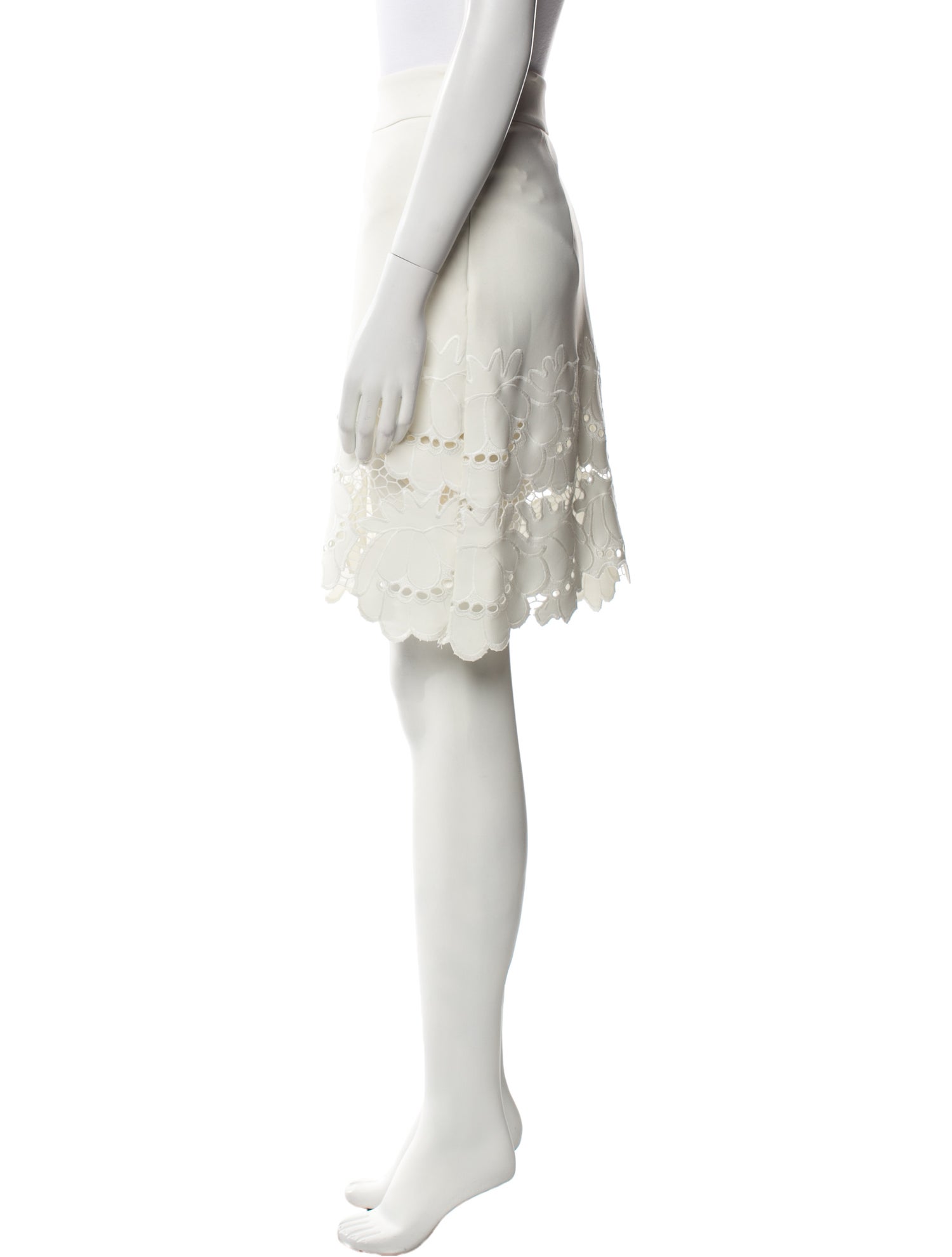 Victoria Victoria Beckham Embroidered Accent Knee-Length Skirt