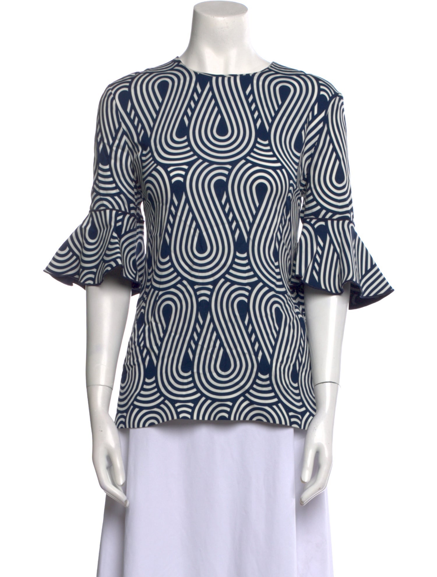 Victoria Victoria Beckham Printed Crew Neck Top