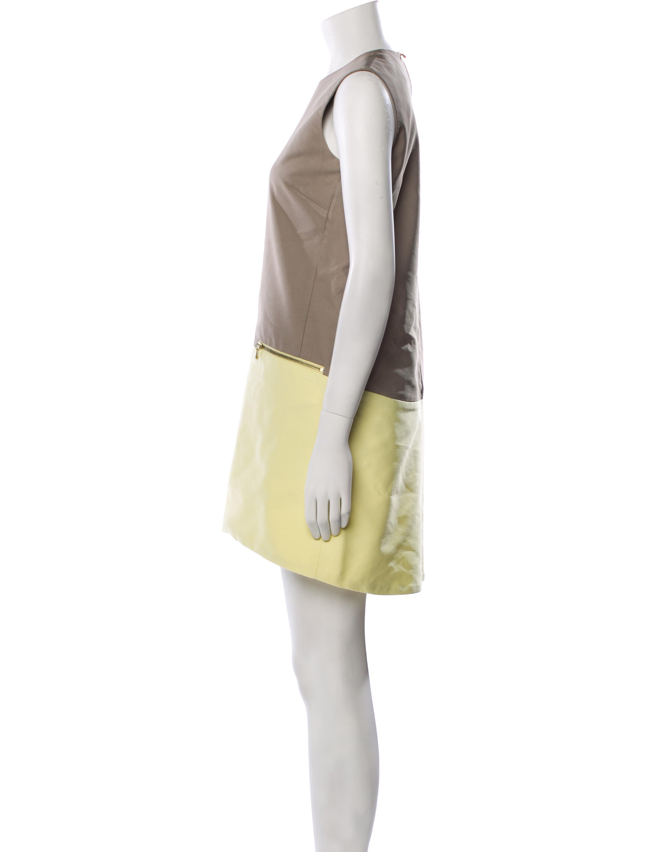 Victoria Victoria Beckham Colorblock Pattern Mini Dress