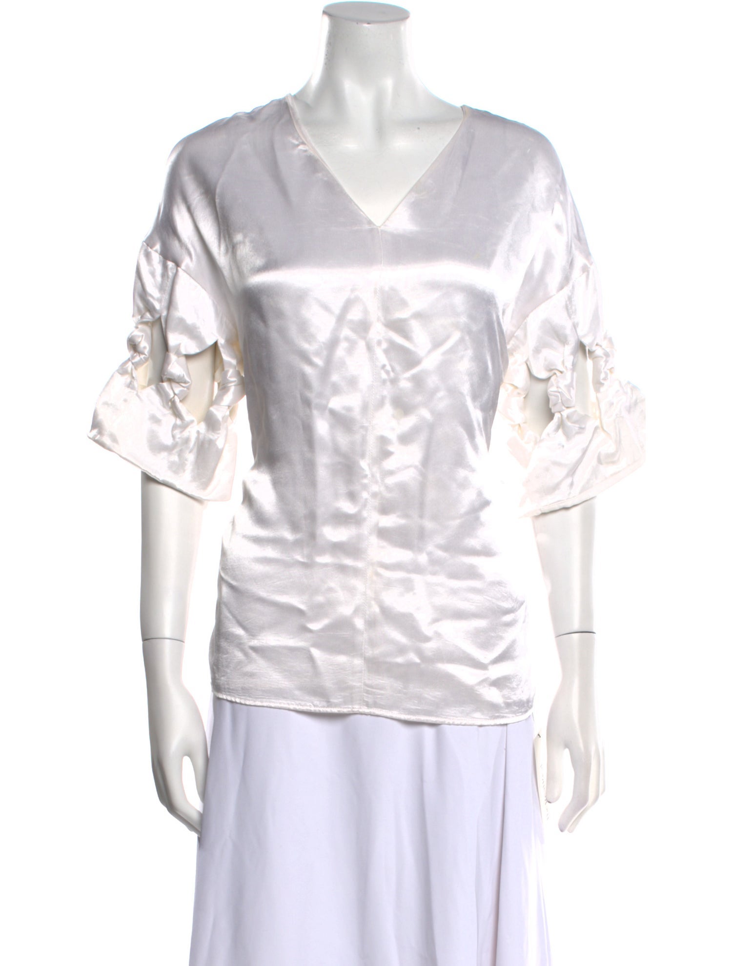 Victoria Victoria Beckham V-Neck Three-Quarter Sleeve Blouse