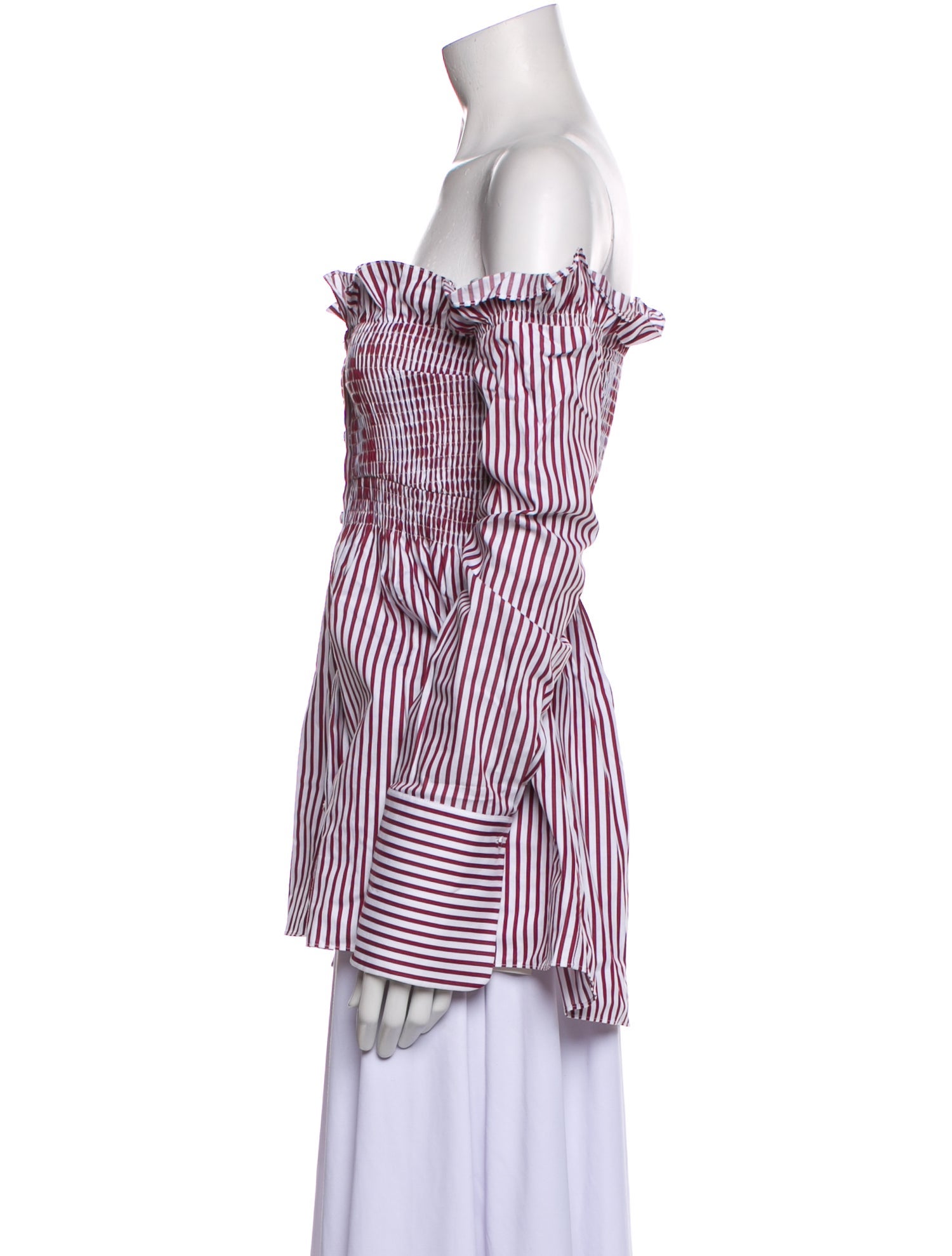 Victoria Victoria Beckham Striped Off-The-Shoulder Blouse