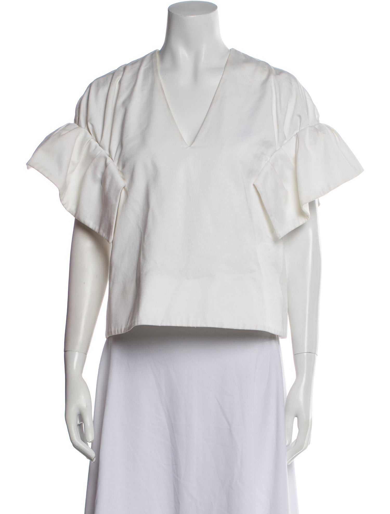 Victoria Victoria Beckham V-Neck Short Sleeve Blouse