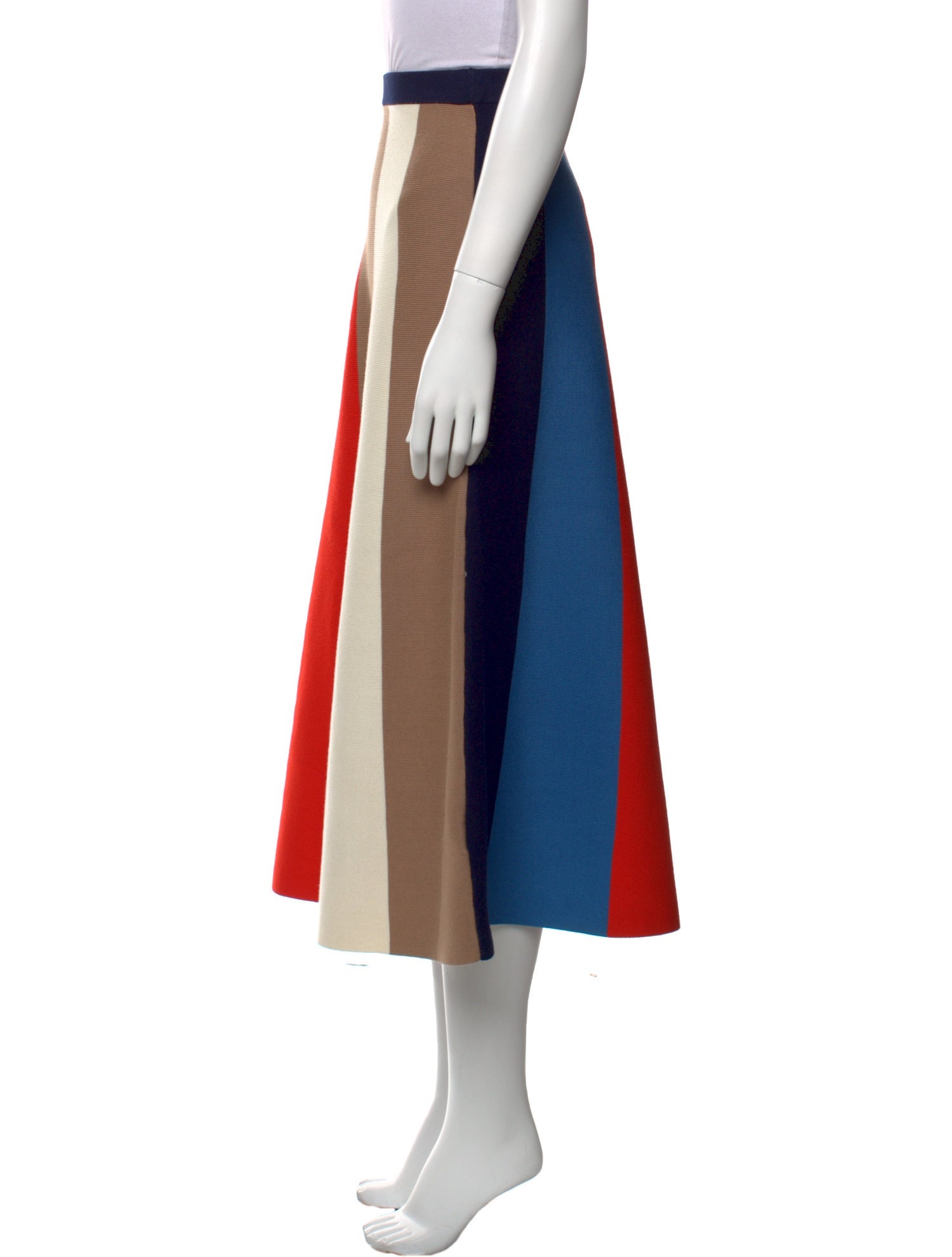 Victoria Victoria Beckham Striped Midi Length Skirt