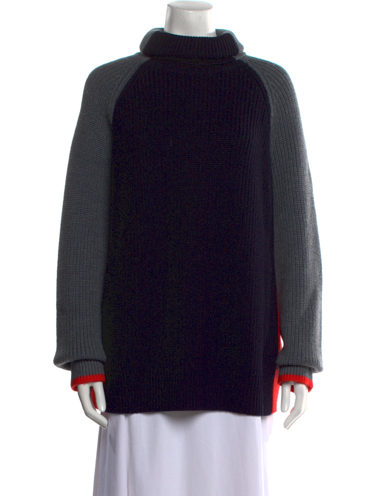 Victoria Victoria Beckham Wool Colorblock Pattern Sweater