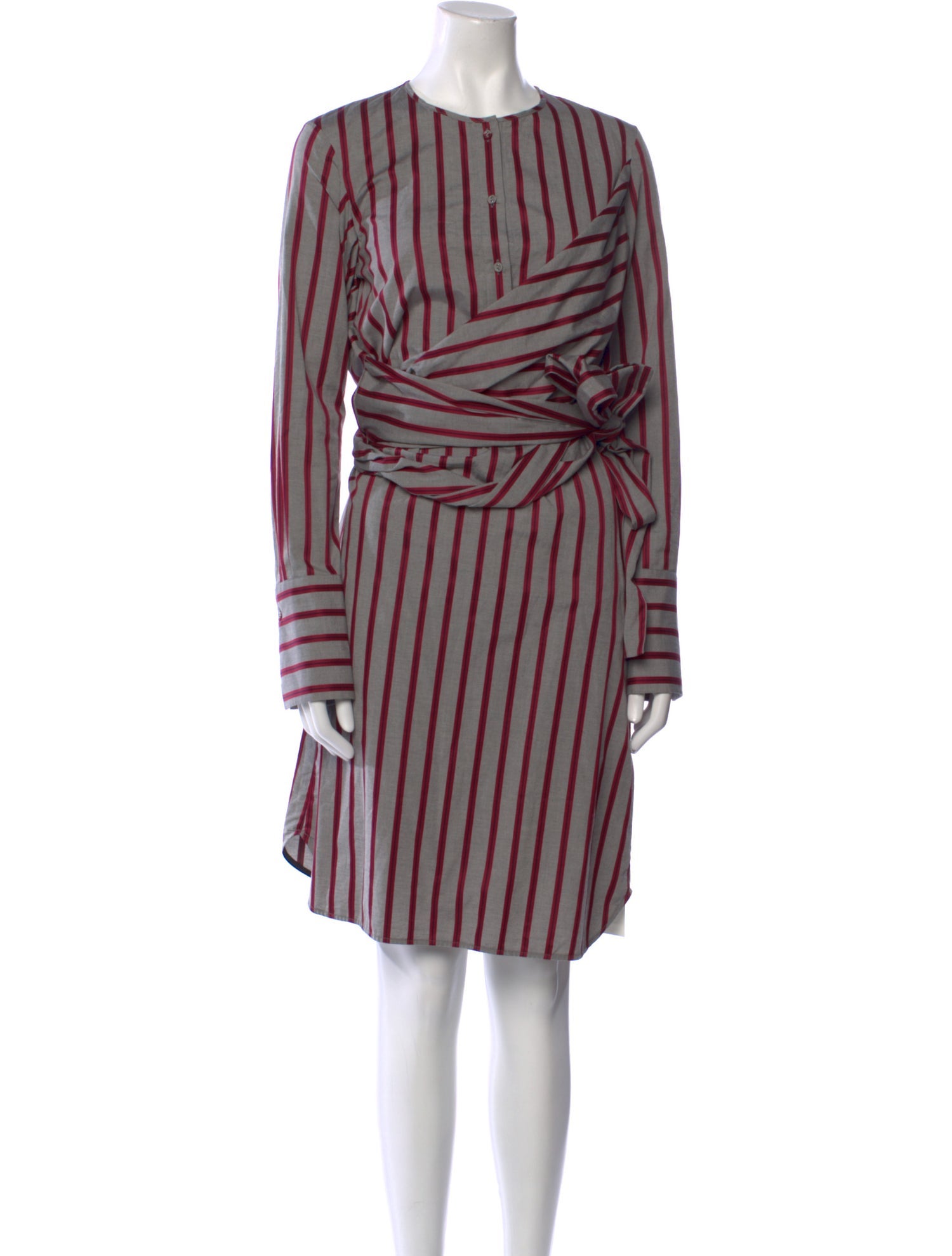 Victoria Victoria Beckham Striped Midi Length Dress