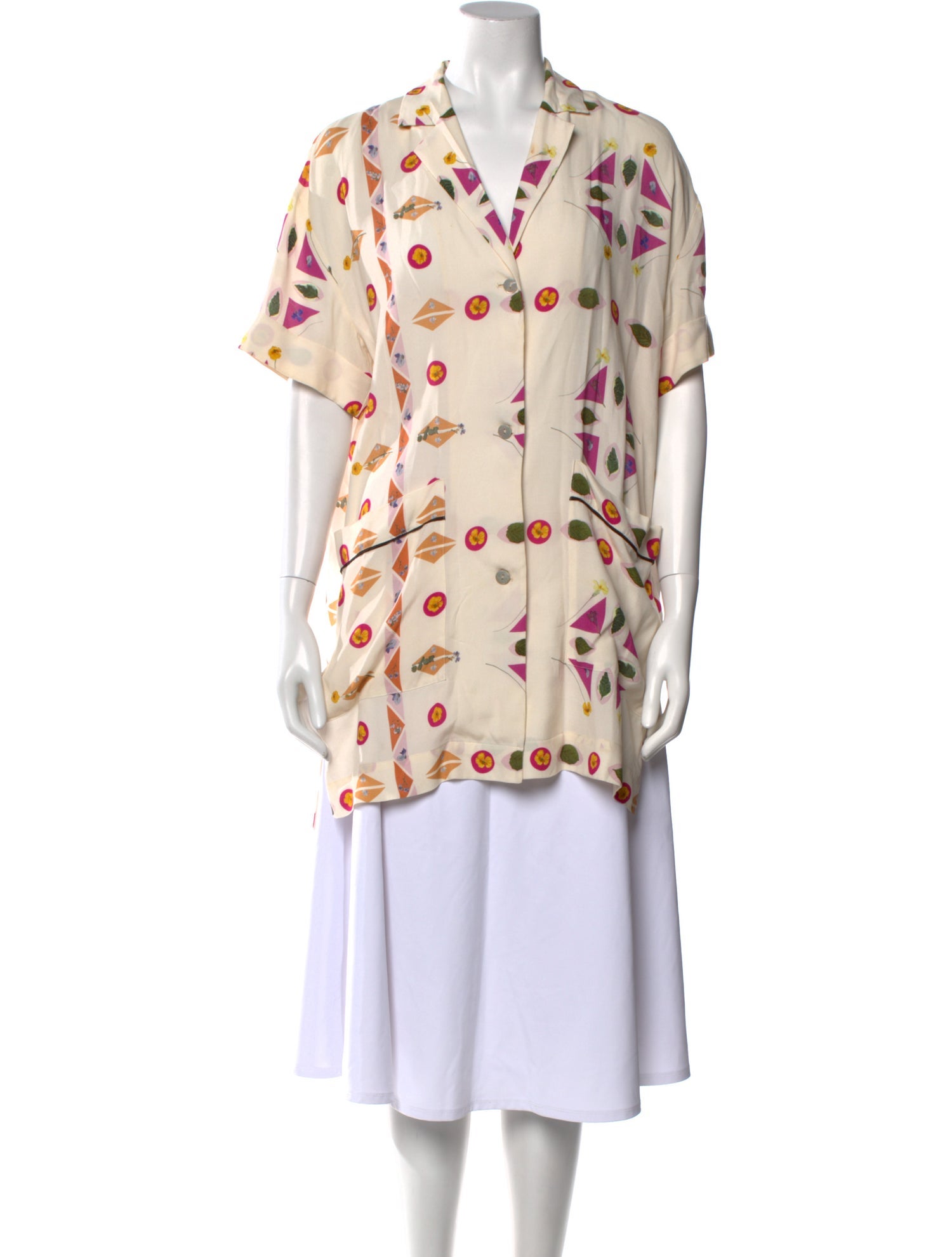 Victoria Victoria Beckham Printed V-Neck Tunic