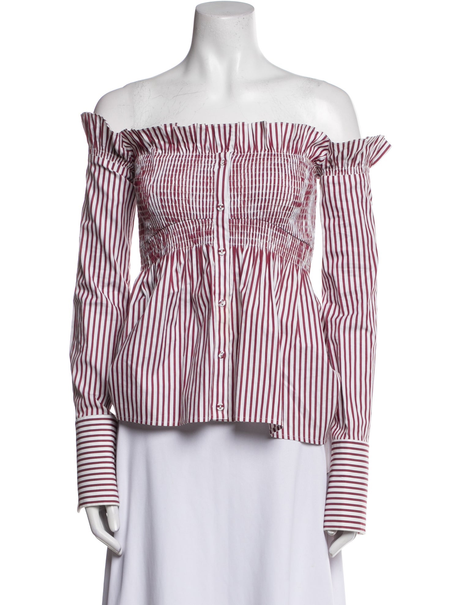 Victoria Victoria Beckham Striped Off-The-Shoulder Top