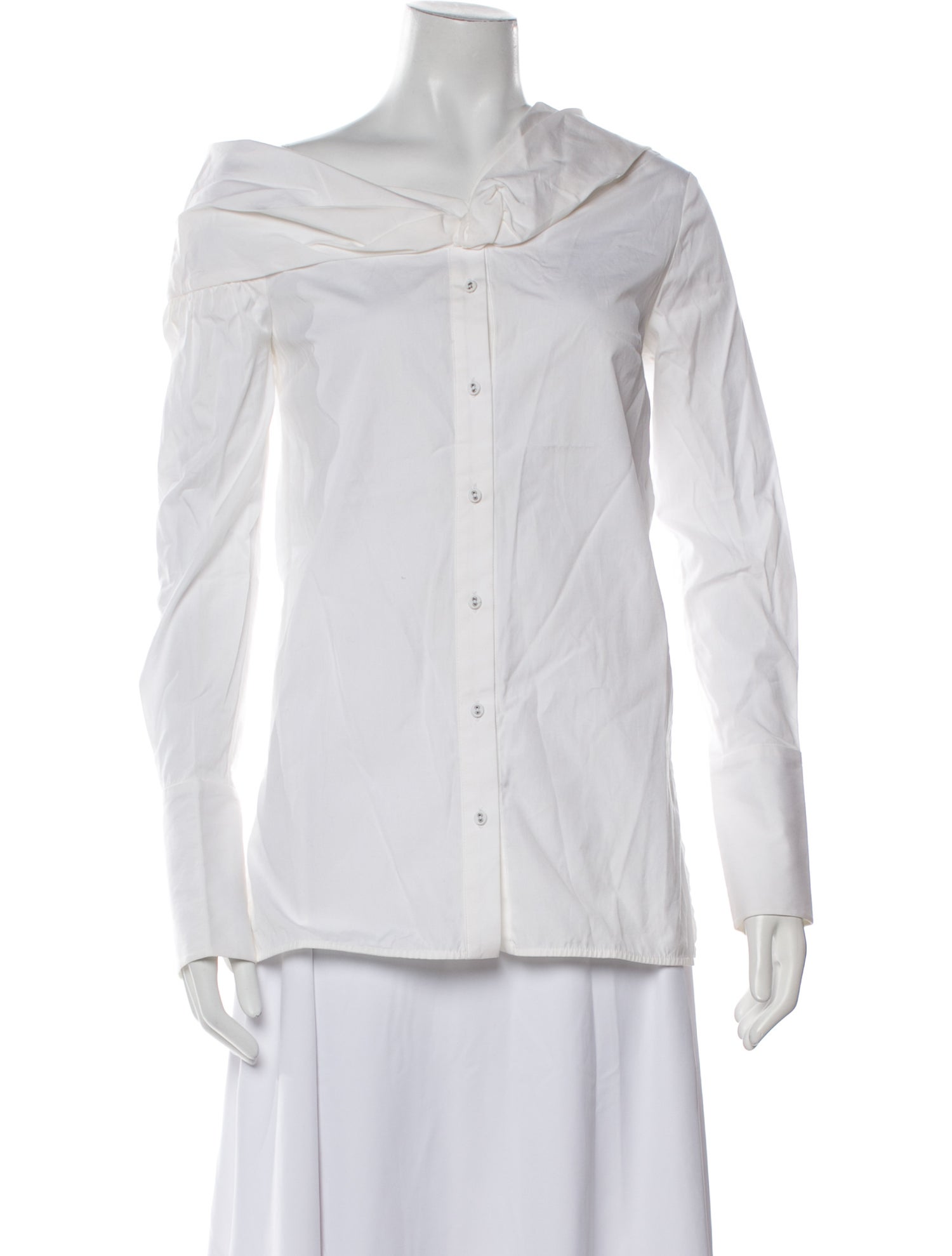 Victoria Victoria Beckham Asymmetrical Long Sleeve Button-Up Top