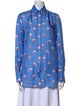 Victoria Victoria Beckham Silk Floral Print Button-Up Top