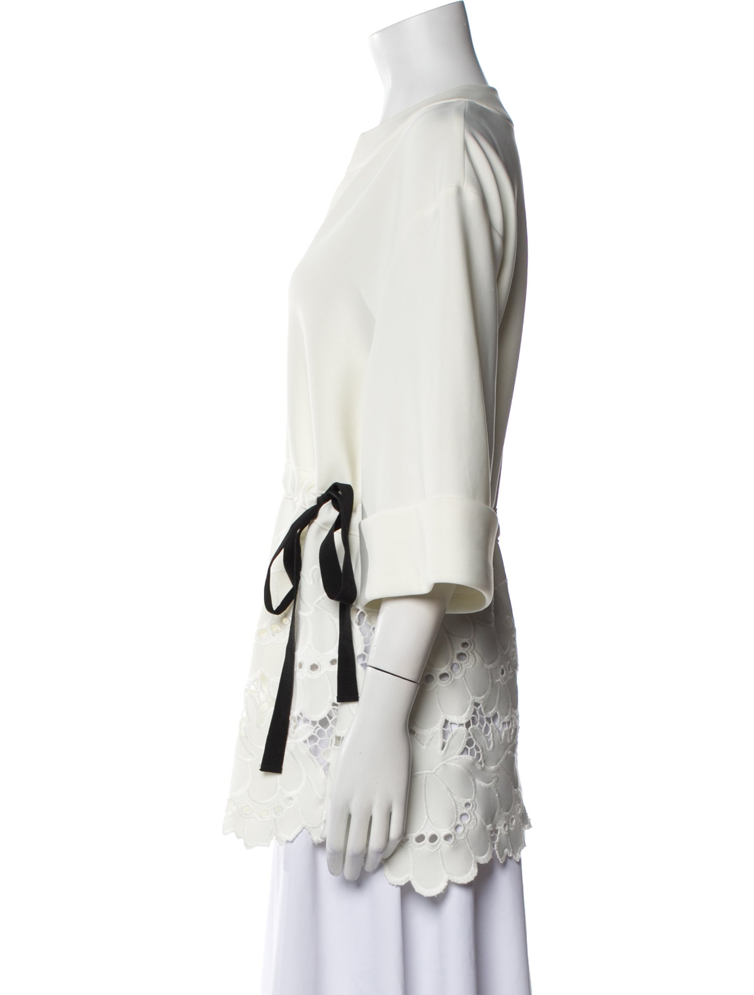 Victoria Victoria Beckham V-Neck Three-Quarter Sleeve Tunic