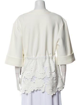 Victoria Victoria Beckham V-Neck Three-Quarter Sleeve Tunic