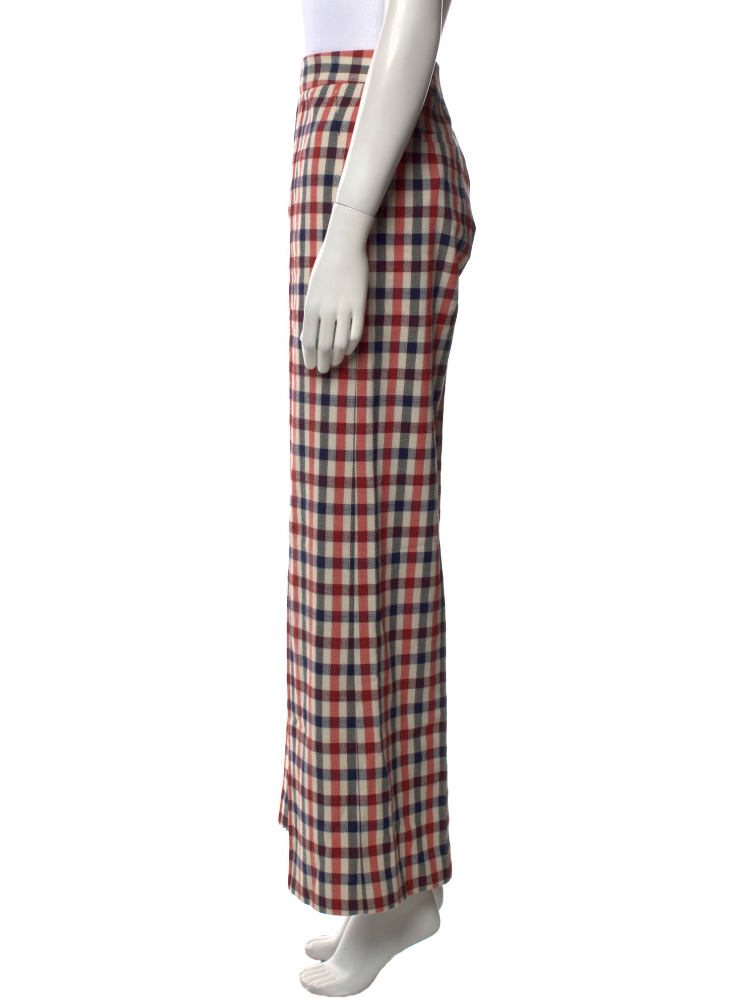 Victoria Victoria Beckham Plaid Print Wide Leg Pants