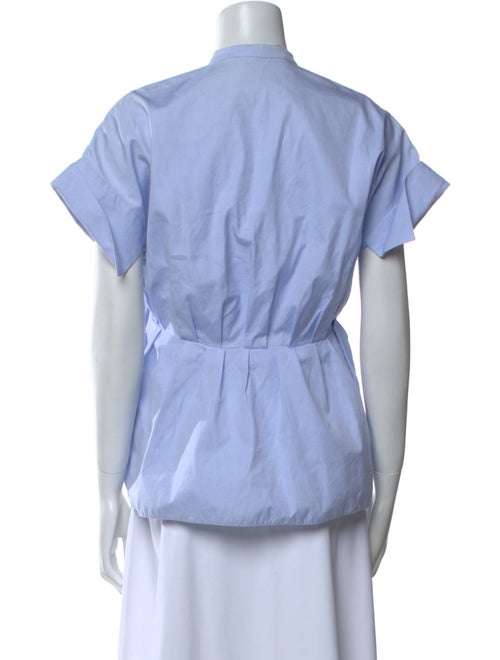 Victoria Victoria Beckham Mock Neck Short Sleeve Blouse