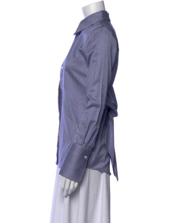 Victoria Victoria Beckham Striped Long Sleeve Button-Up Top