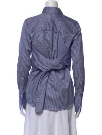 Victoria Victoria Beckham Striped Long Sleeve Button-Up Top