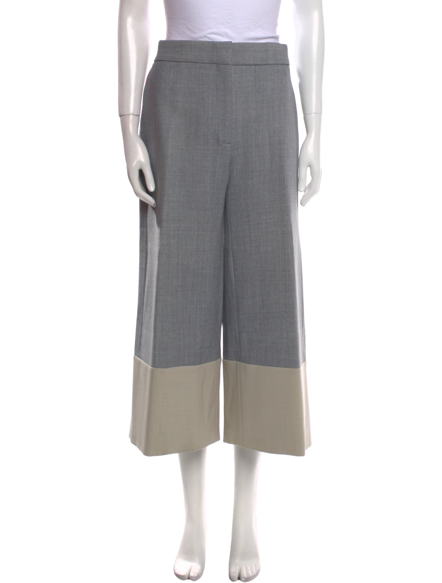 Victoria Victoria Beckham Colorblock Pattern Wide Leg Pants