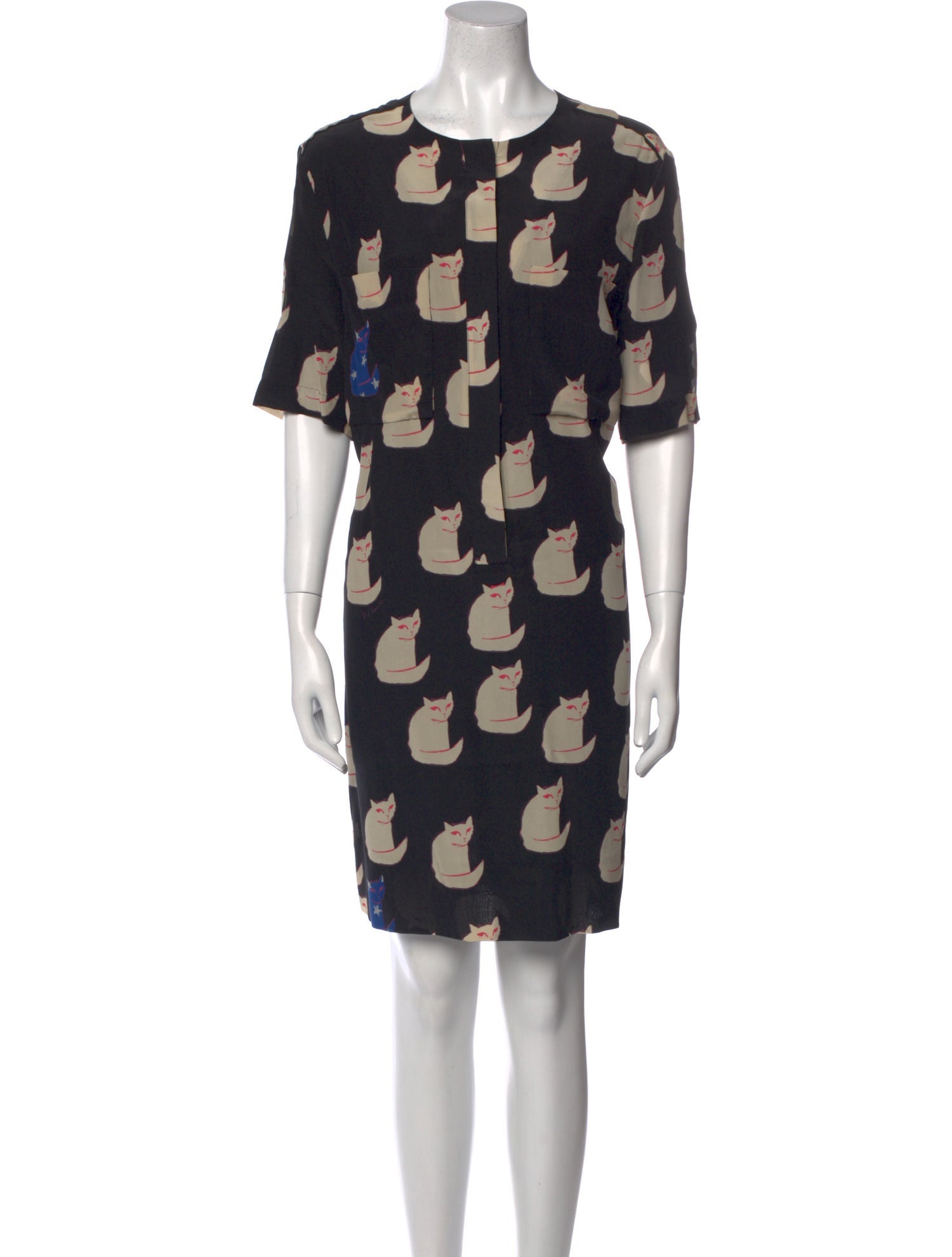 Victoria Victoria Beckham Silk Knee-Length Dress