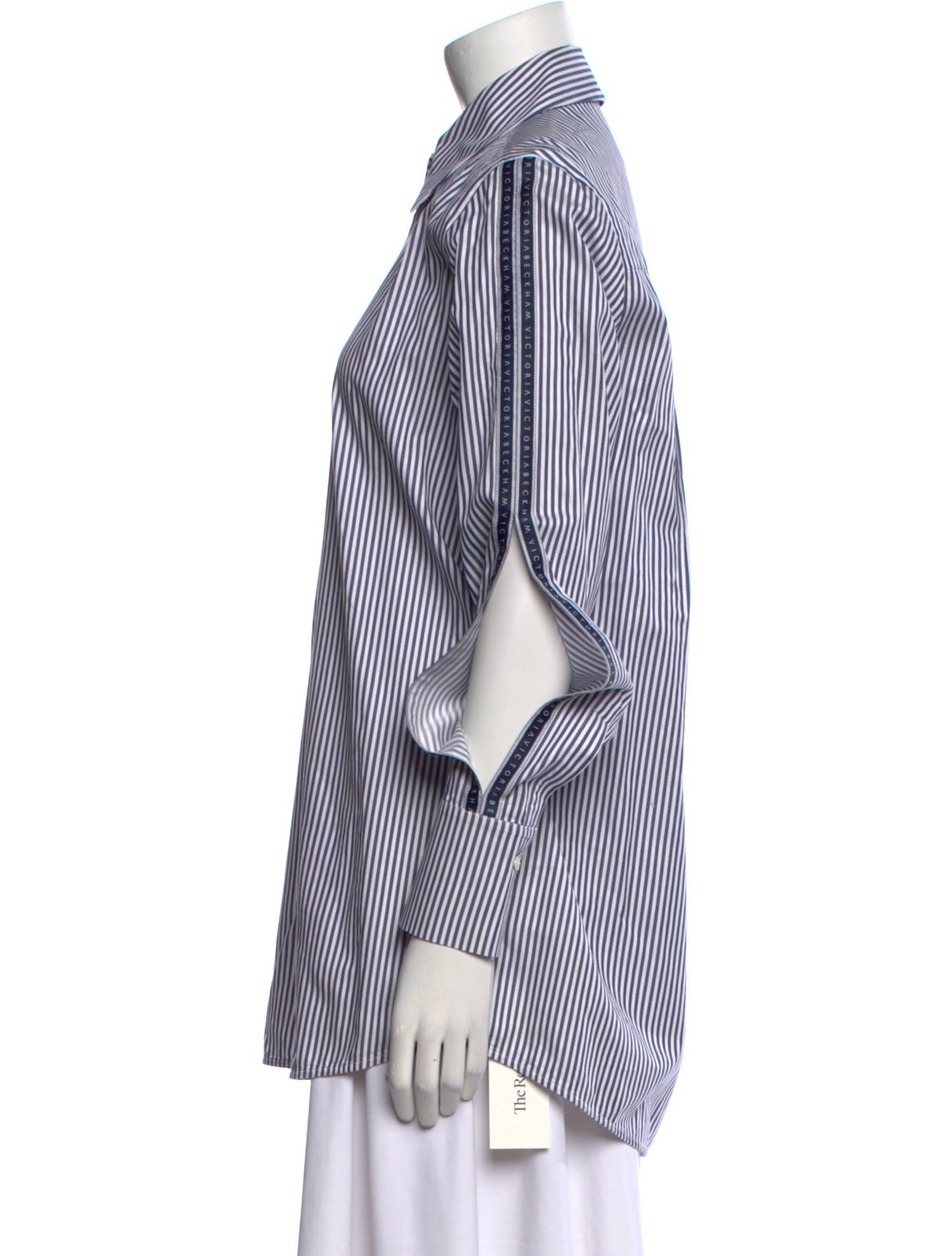 Victoria Victoria Beckham Striped Long Sleeve Button-Up Top