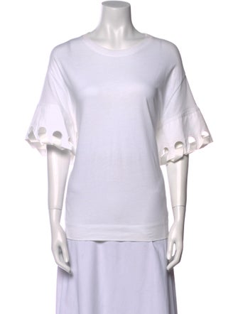 Victoria Victoria Beckham Bateau Neckline Short Sleeve T-Shirt
