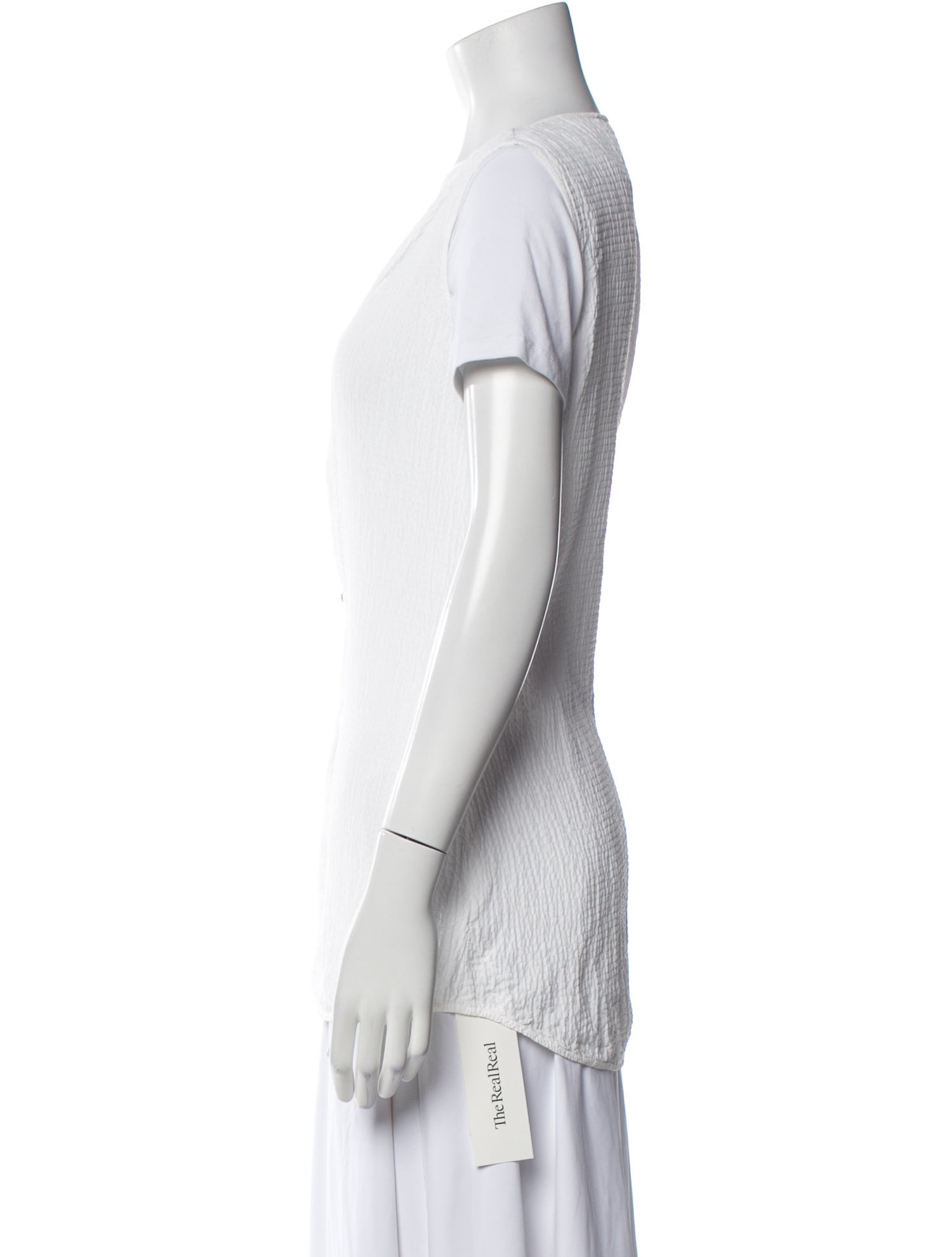 Victoria Victoria Beckham V-Neck Short Sleeve Button-Up Top