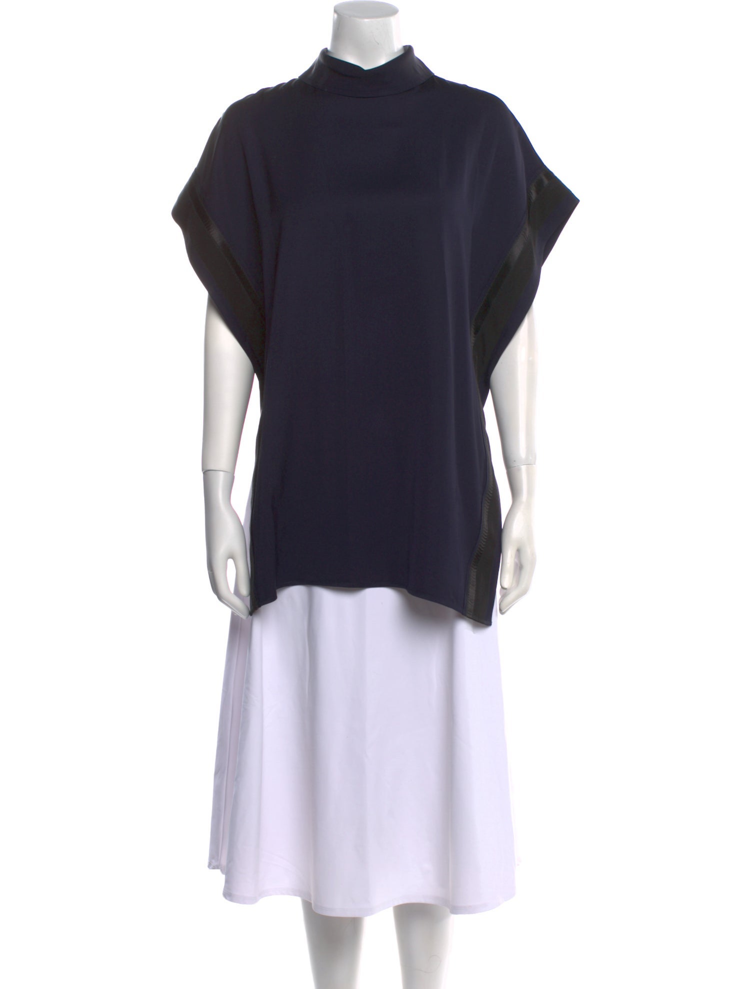 Victoria Victoria Beckham Mock Neck Short Sleeve Tunic