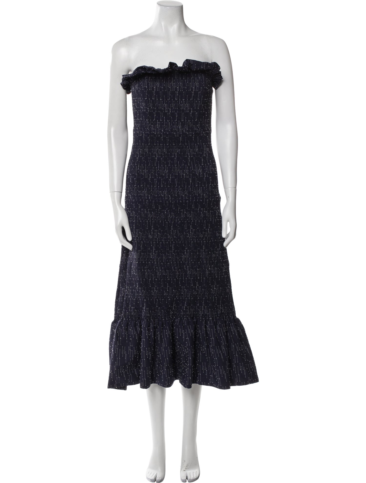 Victoria Victoria Beckham Strapless Midi Length Dress