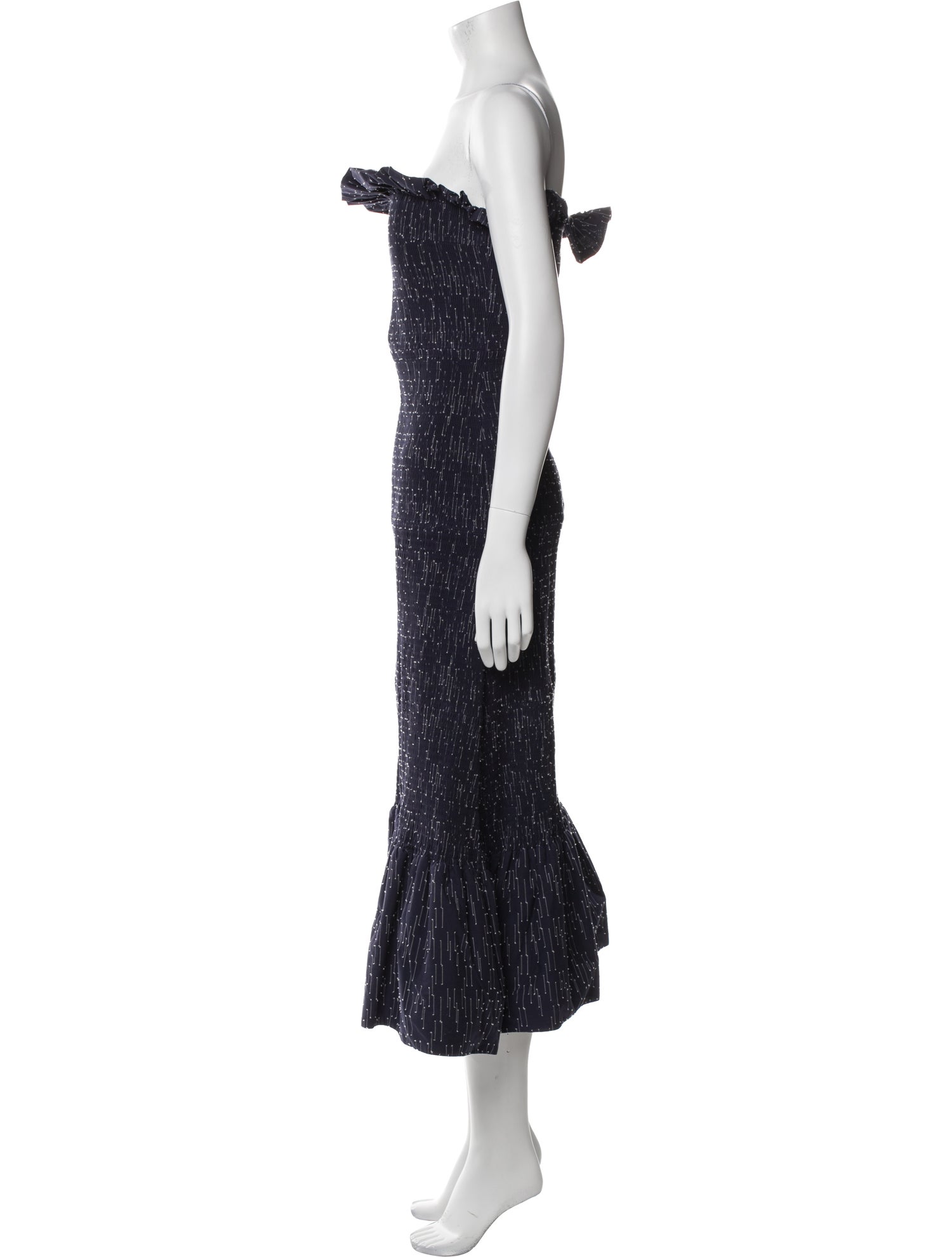 Victoria Victoria Beckham Strapless Midi Length Dress