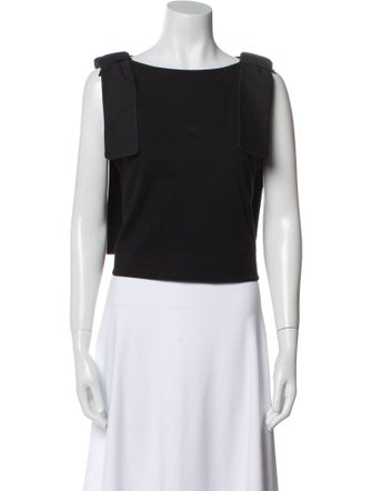 Victoria Victoria Beckham Bateau Neckline Sleeveless Crop Top