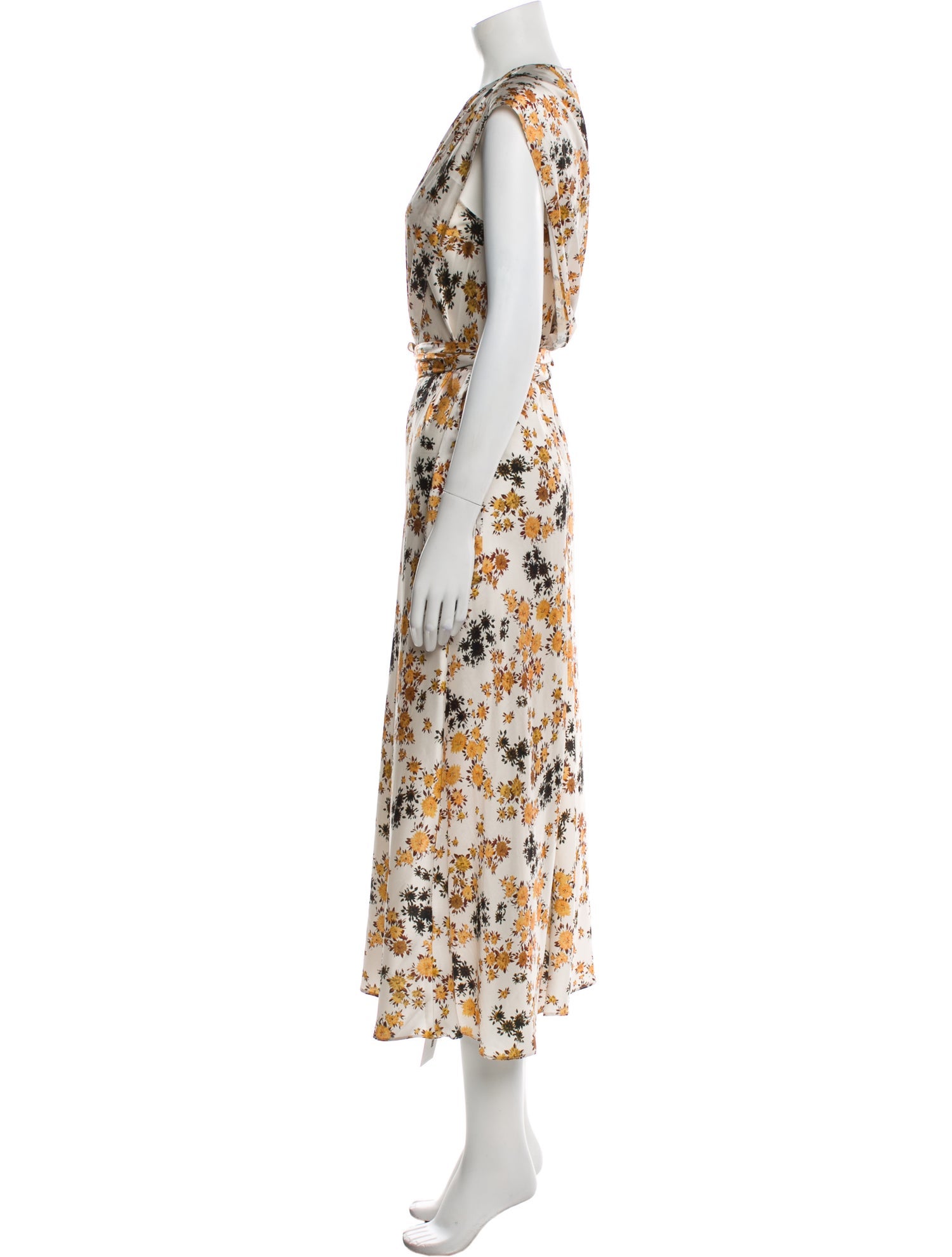 Victoria Victoria Beckham Floral Print Midi Length Dress