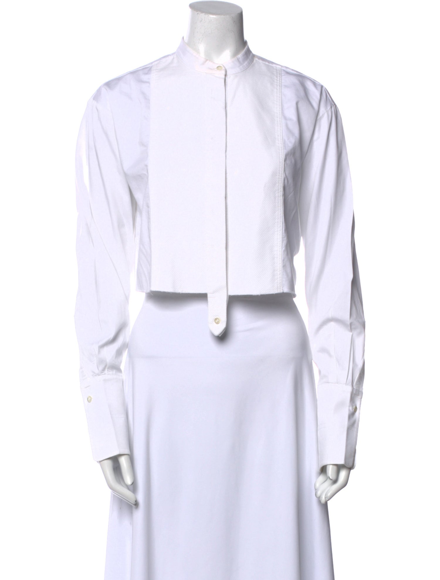 Victoria Victoria Beckham Mock Neck Long Sleeve Crop Top