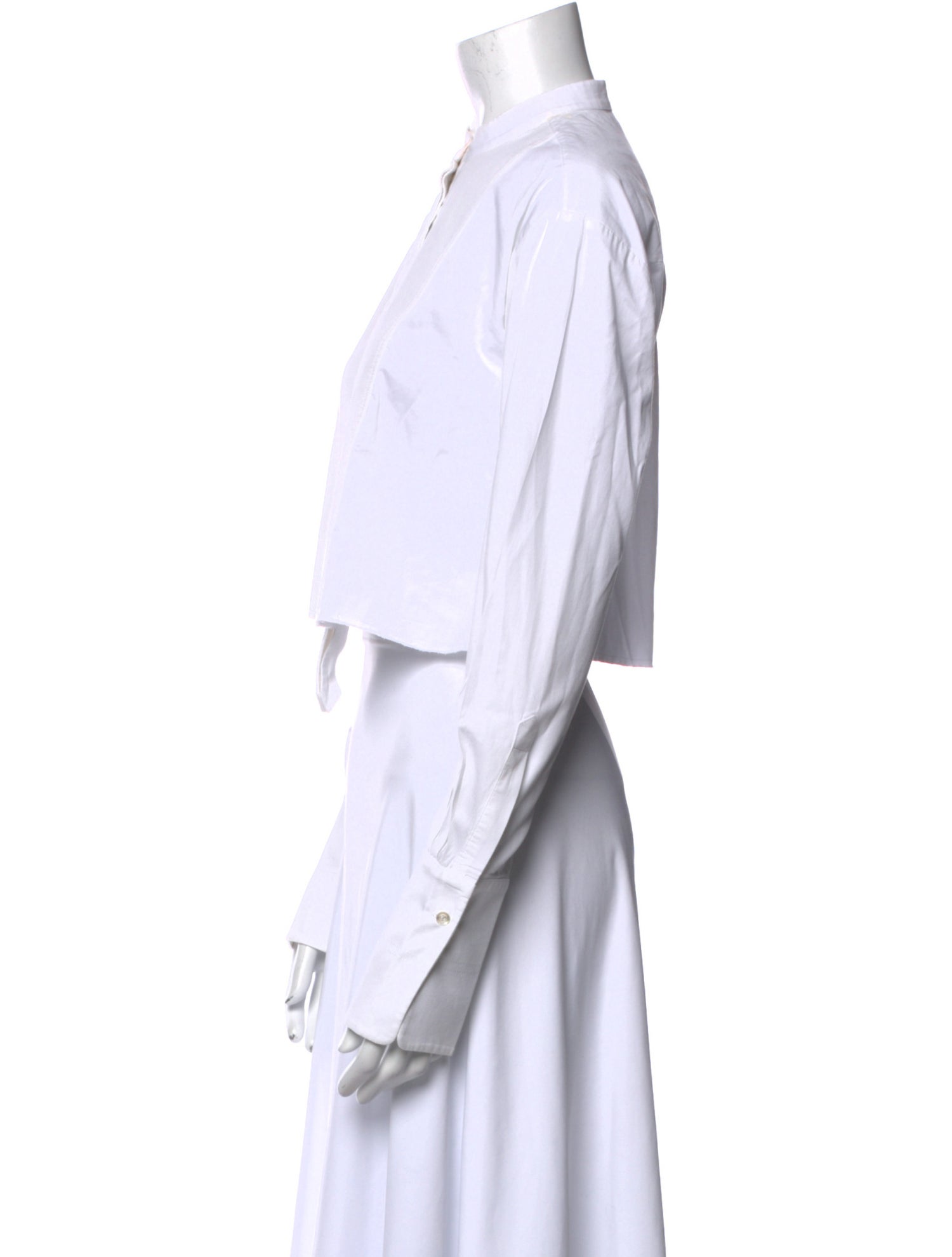 Victoria Victoria Beckham Mock Neck Long Sleeve Crop Top