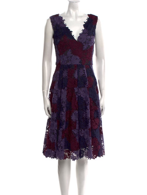 Vera Wang DRESS Lace Pattern Knee-Length Dress