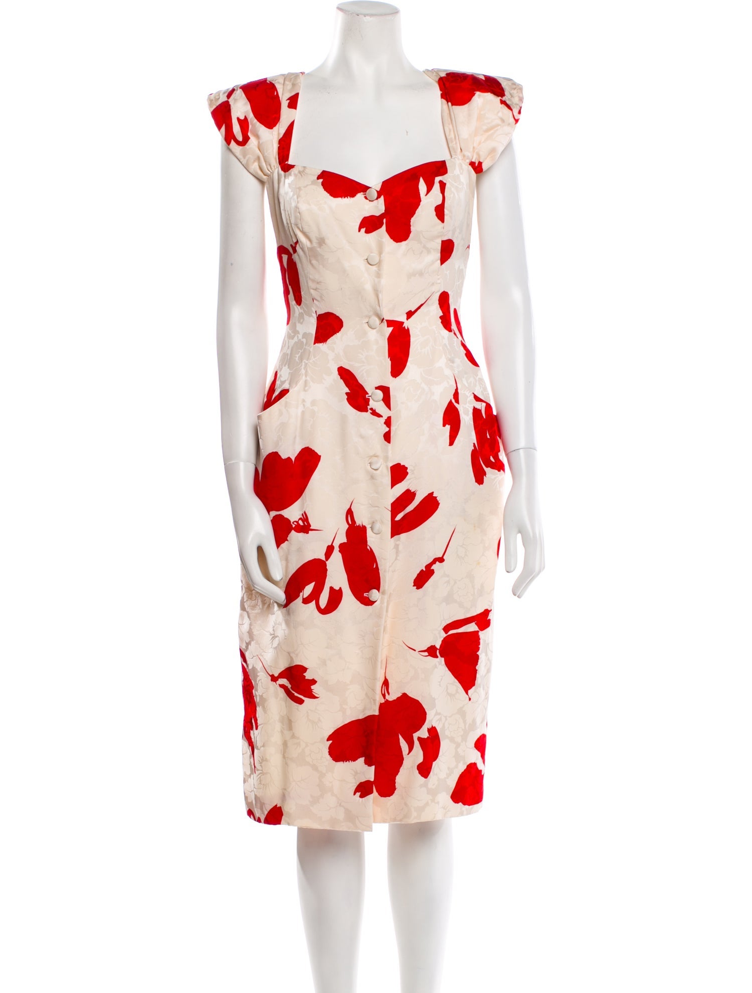 Vicky Tiel Printed Midi Length Dress