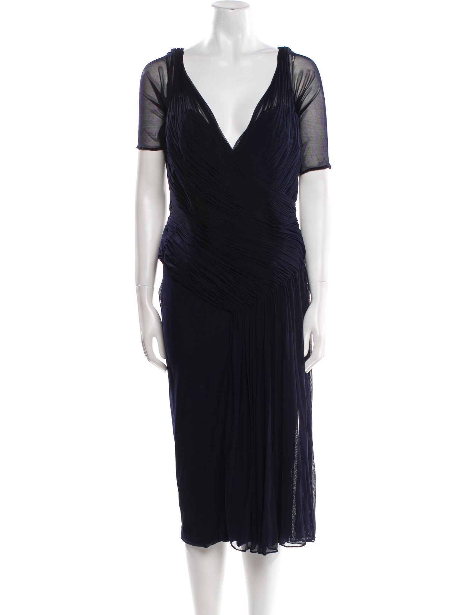 Vicky Tiel V-Neck Knee-Length Dress