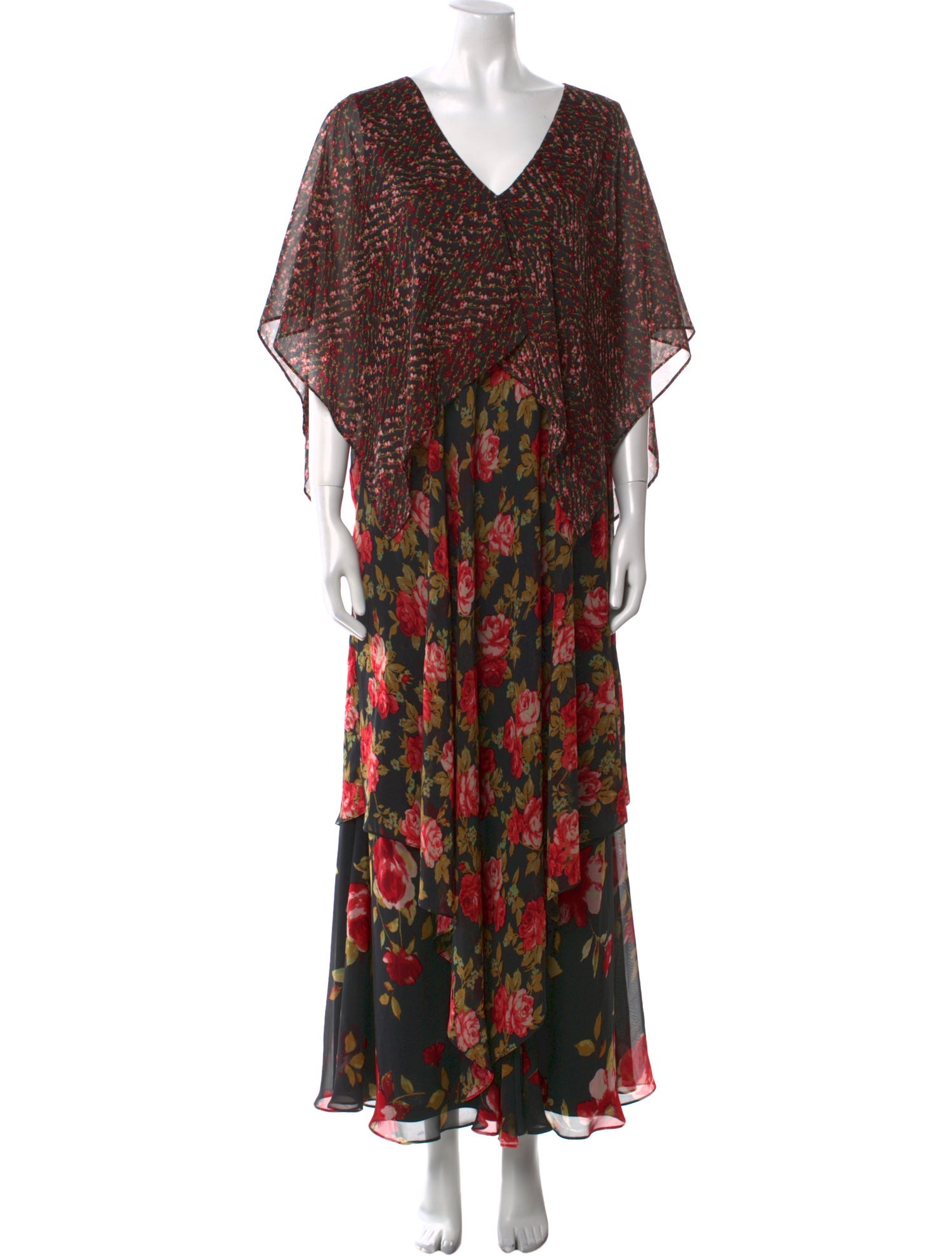 Vicky Tiel Floral Print Long Dress w/ Tags
