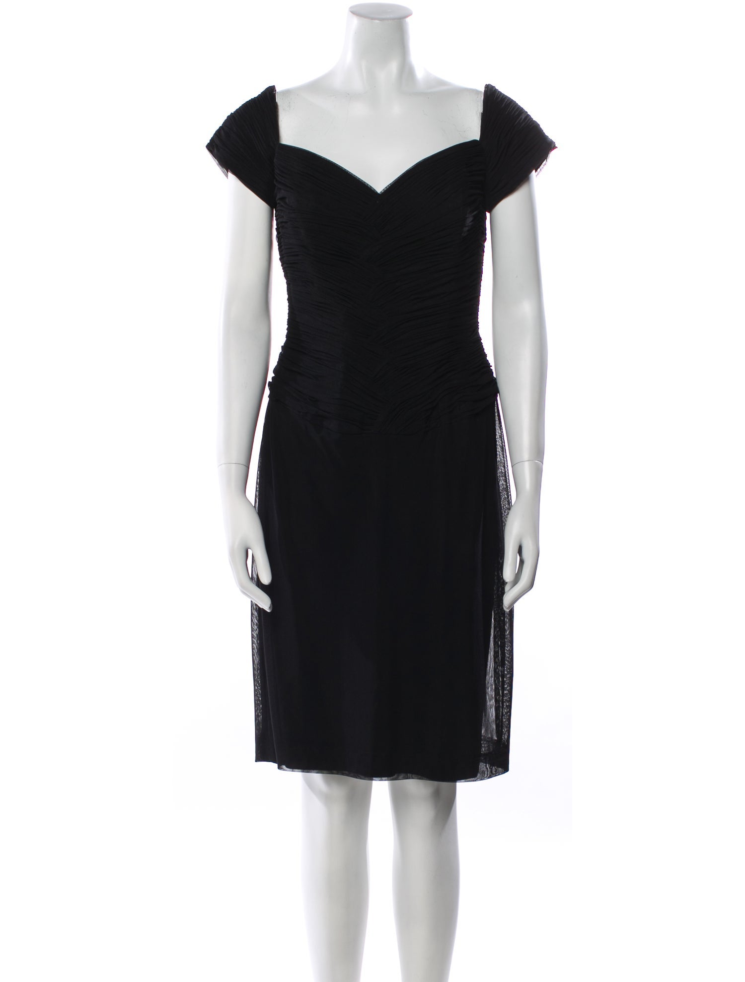 Vicky Tiel Square Neckline Knee-Length Dress
