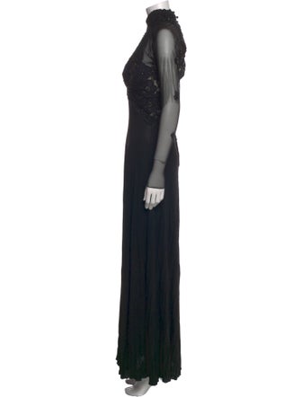 Vicky Tiel Mock Neck Long Dress