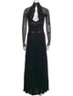 Vicky Tiel Mock Neck Long Dress