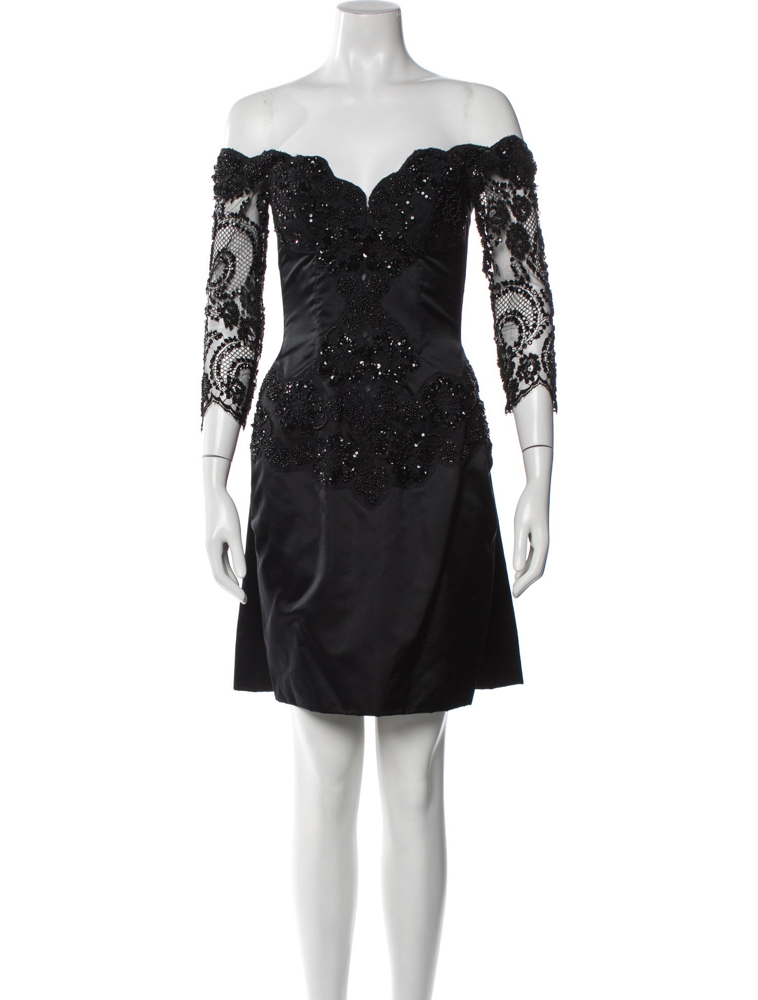 Vicky Tiel Off-The-Shoulder Mini Dress