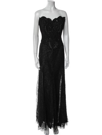 Vicky Tiel Strapless Long Dress