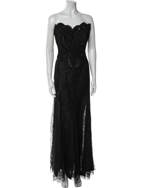 Vicky Tiel Strapless Long Dress