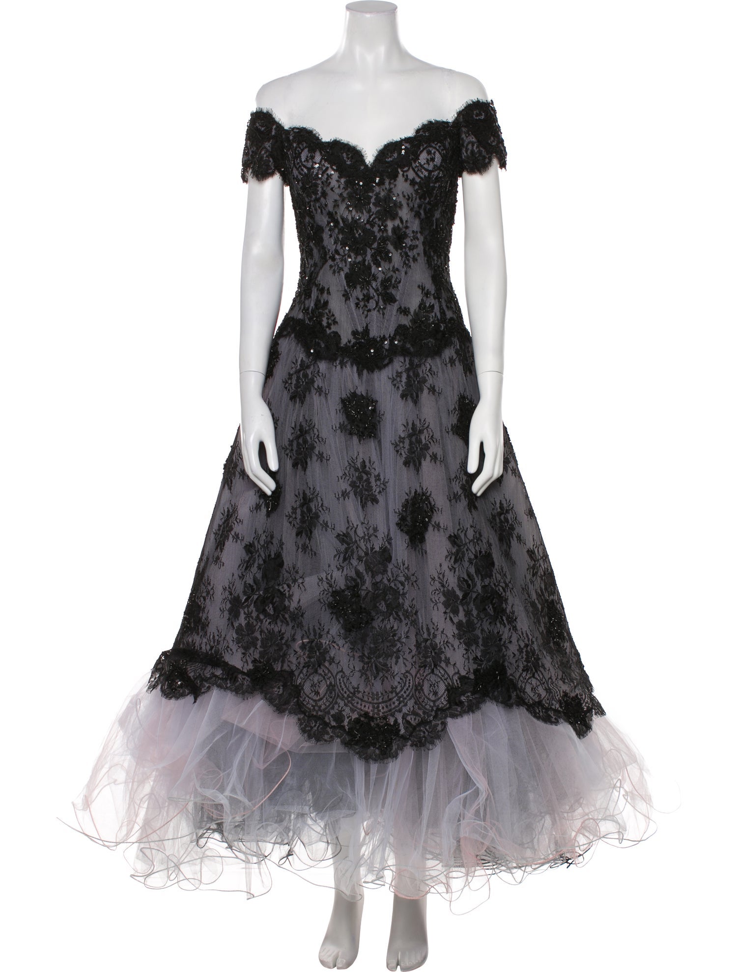 Vicky Tiel Floral Print Long Dress