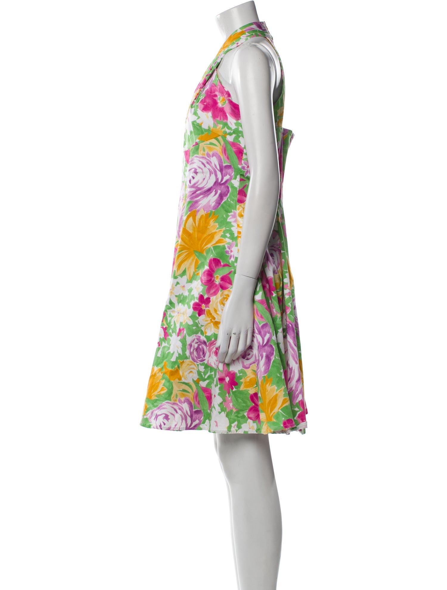 Vicky Tiel Floral Print Knee-Length Dress