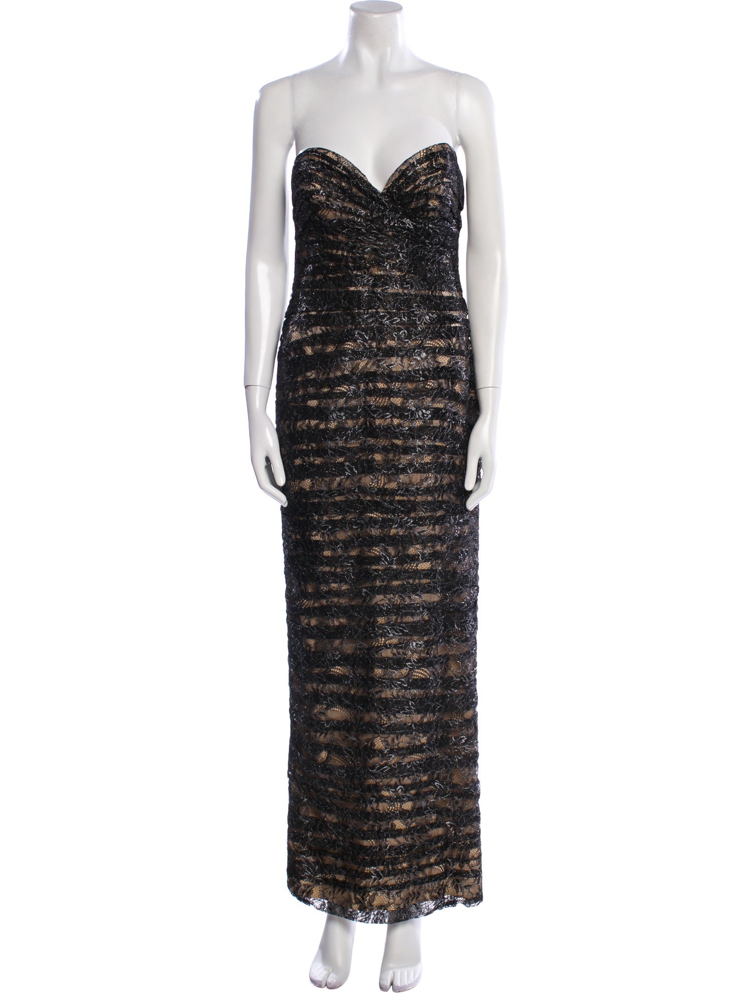 Vicky Tiel Strapless Midi Length Dress