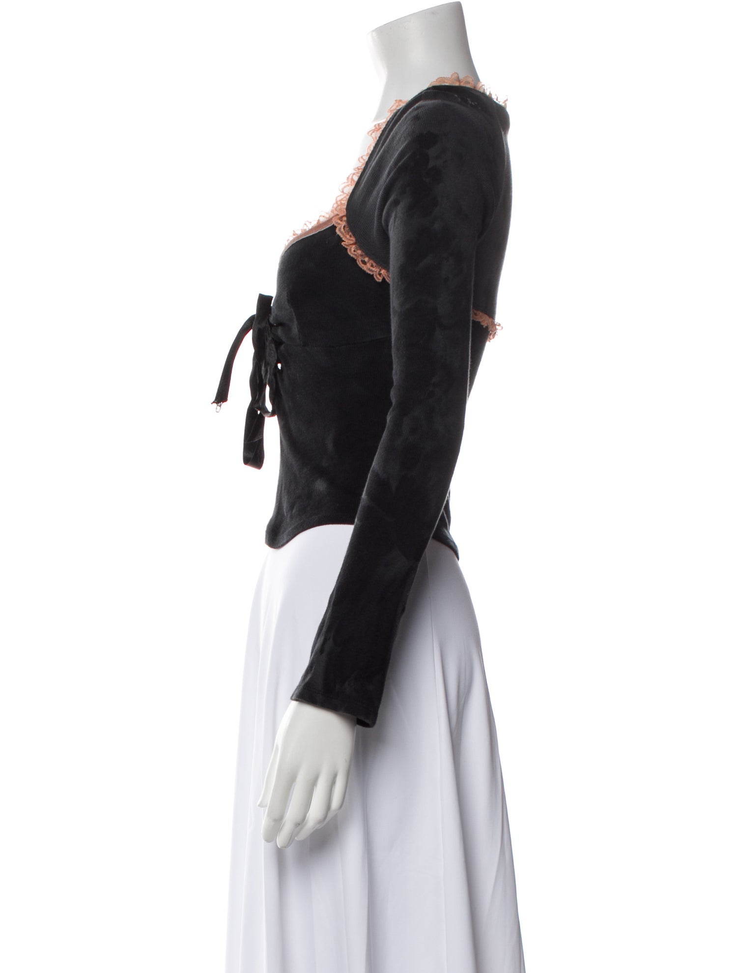 Voyage Passion Square Neckline Long Sleeve Crop Top