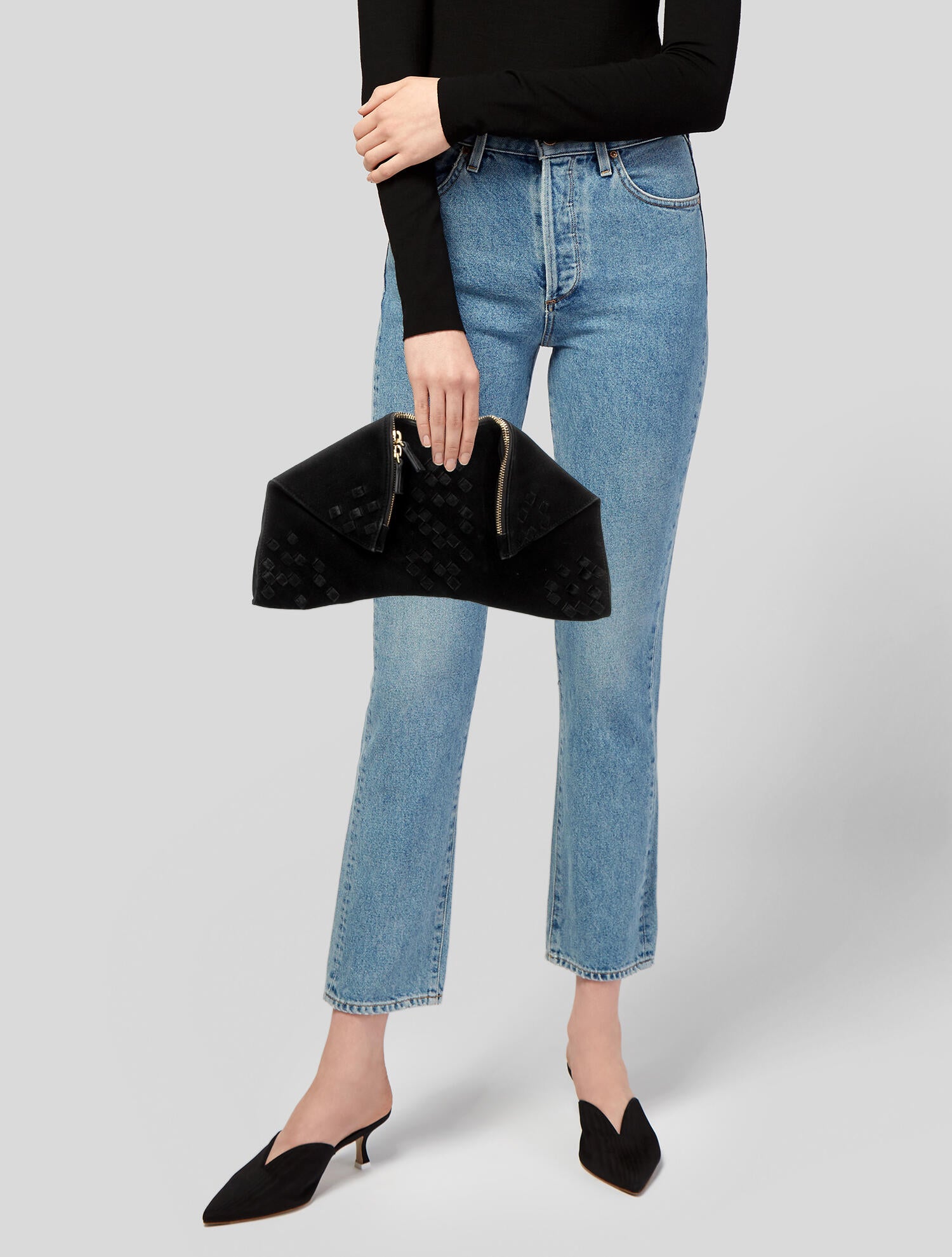 Emily Cho Suede Clutch