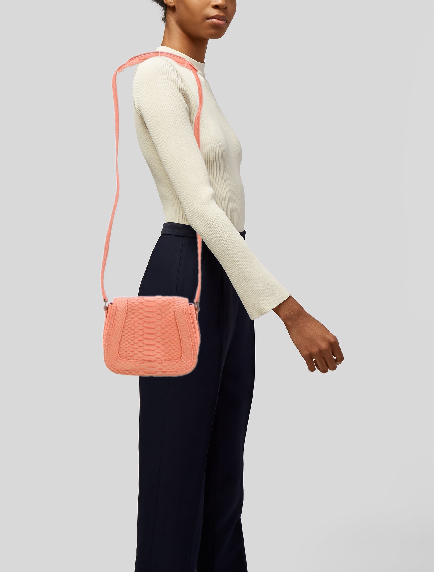 Emily Cho Embossed Leather Crossbody Bag