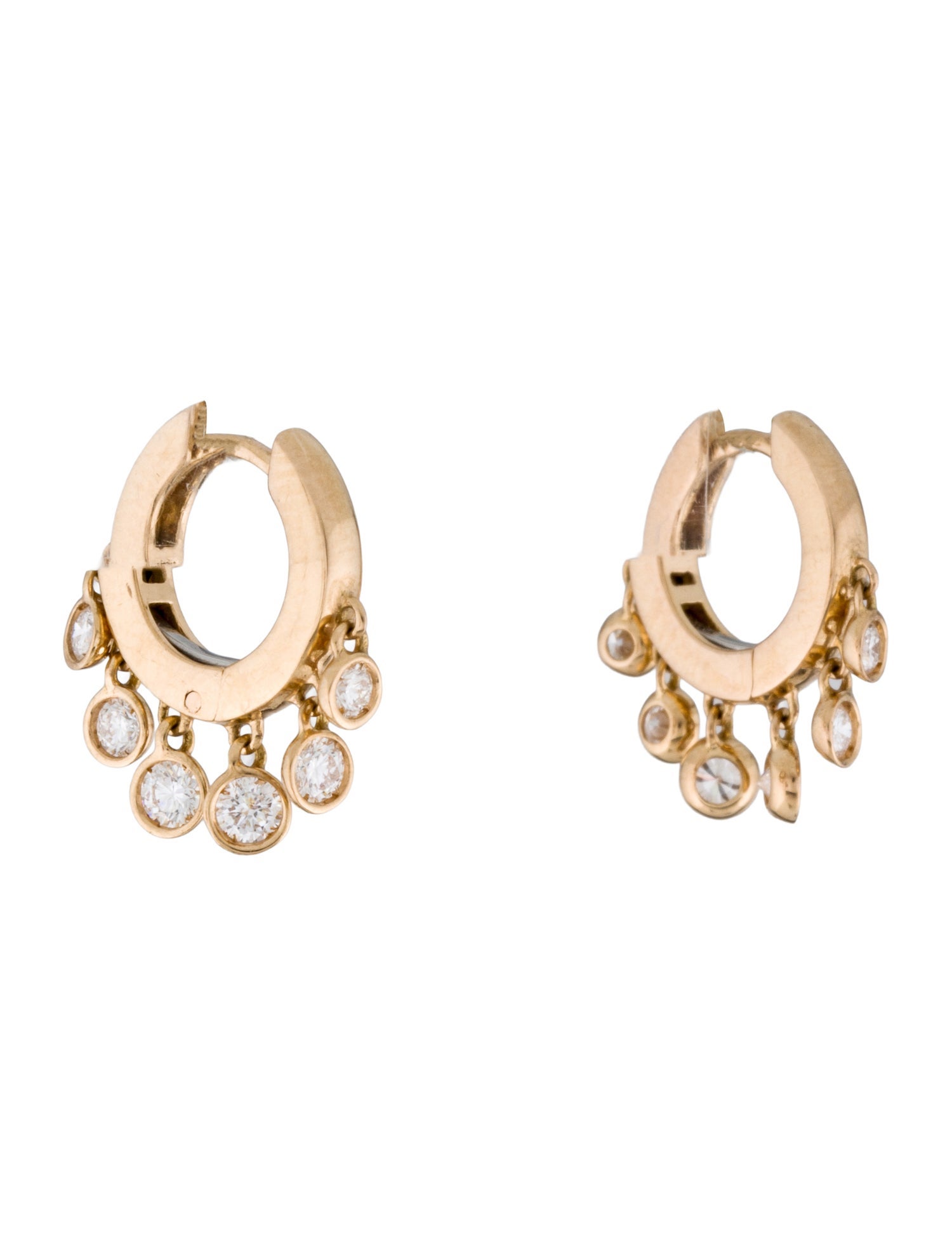 Wempe 18K Diamond Twist Hoop Earrings